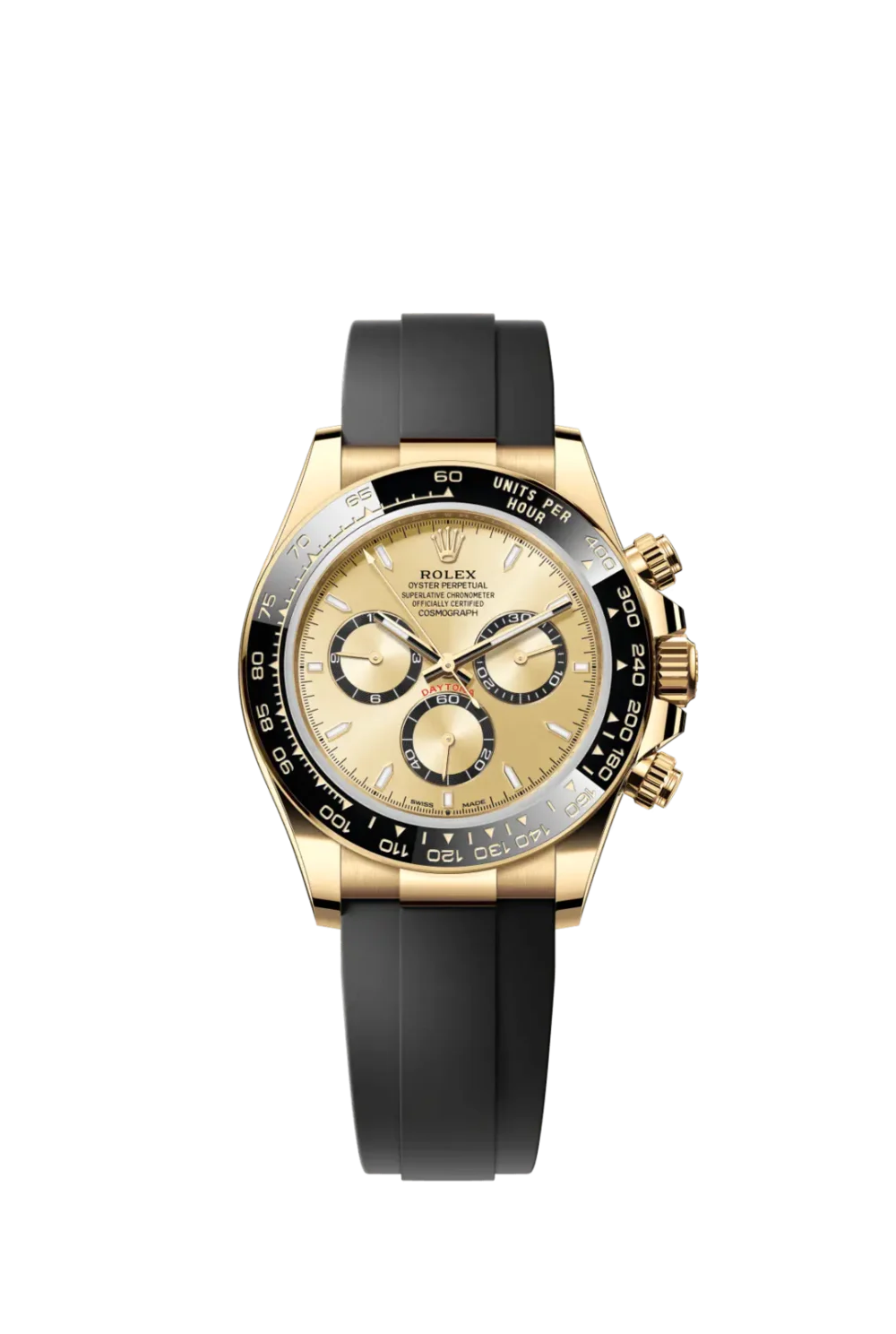 D Rolex Cosmograph Daytona Yellow Gold Champagne Dial with Oysterflex Bracelet