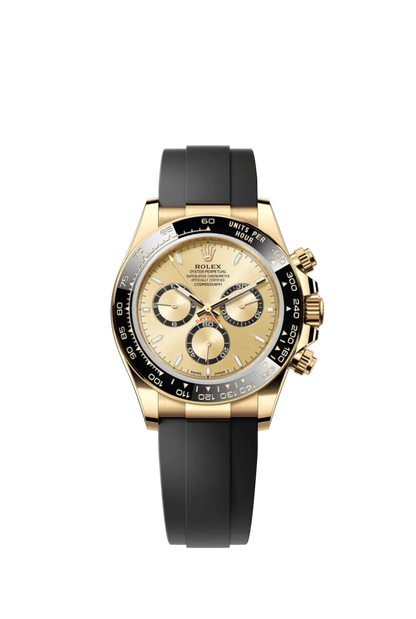 D Rolex Cosmograph Daytona Yellow Gold Champagne Dial with Oysterflex Bracelet