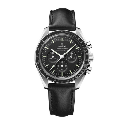 Speedmaster Moonwatch Professional 42 mm, steel on leather strap