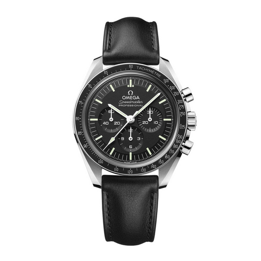 Speedmaster Moonwatch Professional 42 mm, steel on leather strap