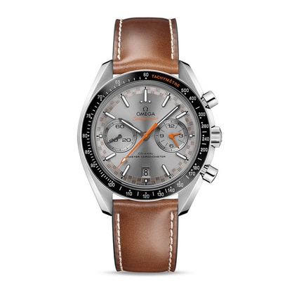 Speedmaster Racing 44.25 mm, steel on leather strap