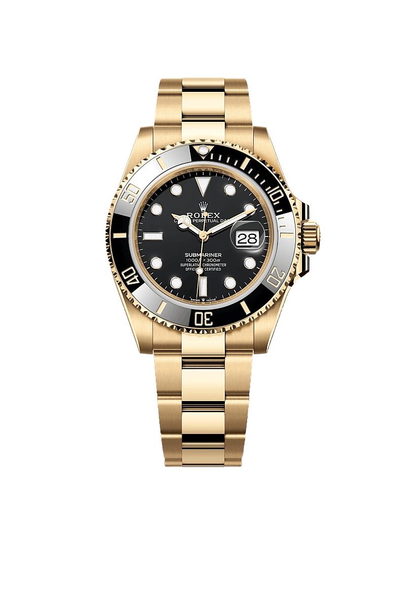 A- Rolex Submariner Date, 18k Yellow Gold, 41mm