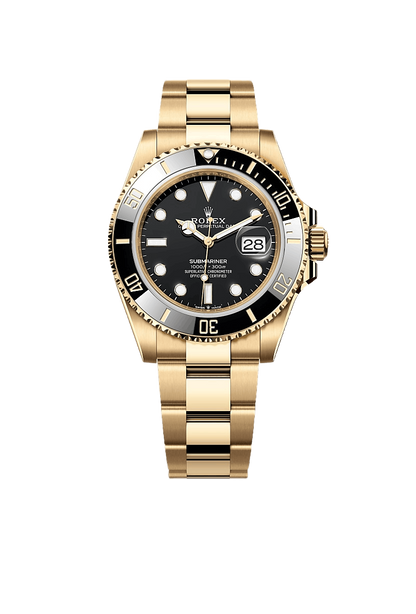 A- Rolex Submariner Date, 18k Yellow Gold, 41mm