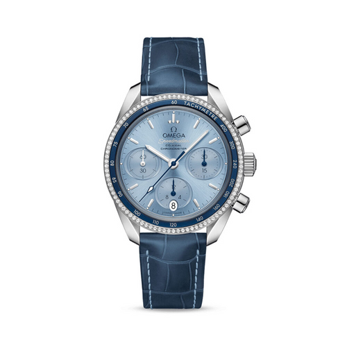 Speedmaster 38 38 mm, steel on leather strap