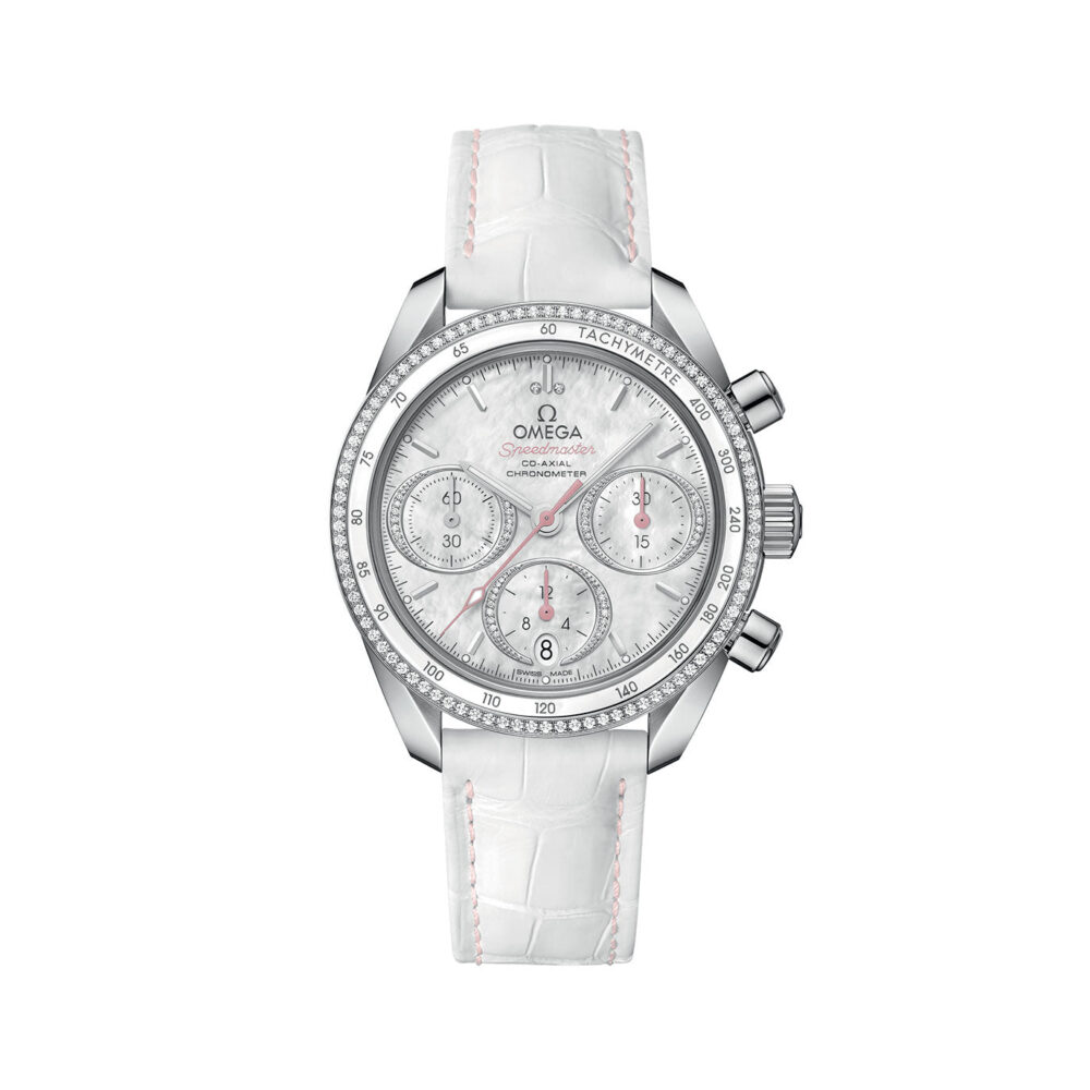 Speedmaster 38 38 mm, steel on leather strap