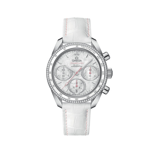Speedmaster 38 38 mm, steel on leather strap