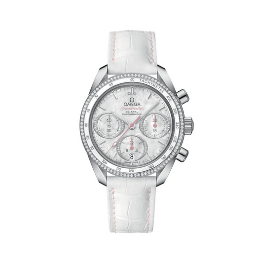 Speedmaster 38 38 mm, steel on leather strap