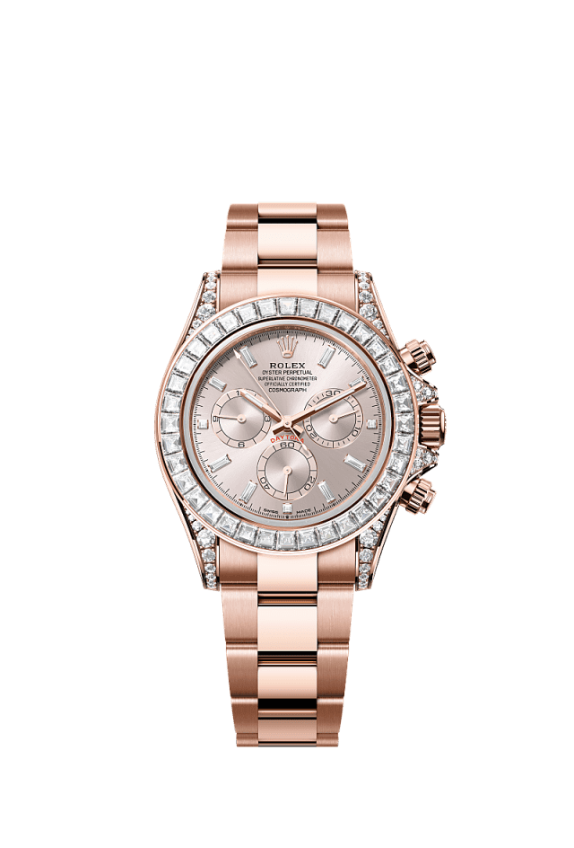 Cosmograph Daytona Oyster, 40 mm, Everose gold and diamonds Reference 126595TBR