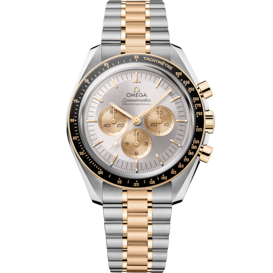 A- Speedmaster Moonwatch Professional 42 mm, steel ‑ Moonshine™ gold on steel ‑ Moonshine™ gold