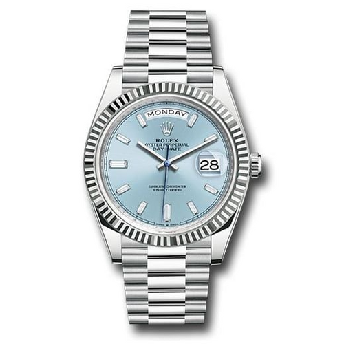 Rolex Day-Date 40 Platinum – Ice Blue Dial