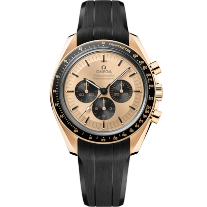 Speedmaster Moonwatch Professional 42 mm, Moonshine™ gold on rubber strap
