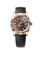 C Sky-Dweller 18K Rose Gold, Chocolate Index Dial, Oysterflex Bracelet, 42 mm
