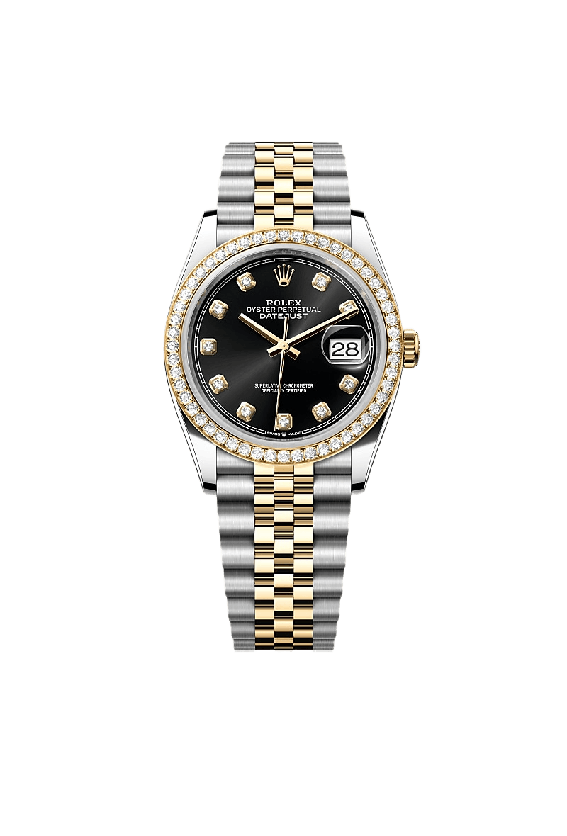 Rolex Datejust 36 Oyster, 36 mm, Oystersteel, yellow gold and diamonds