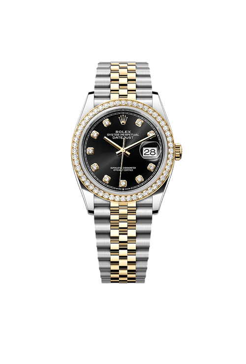 Rolex Datejust 36 Oyster, 36 mm, Oystersteel, yellow gold and diamonds