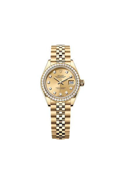 Rolex Lady-Datejust Oyster, 28 mm, yellow gold and diamond