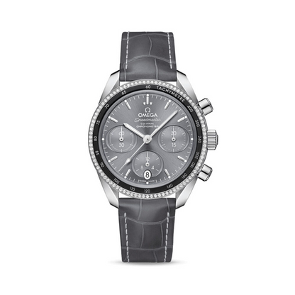 Speedmaster 38 38 mm, steel on leather strap