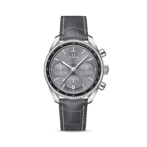 Speedmaster 38 38 mm, steel on leather strap