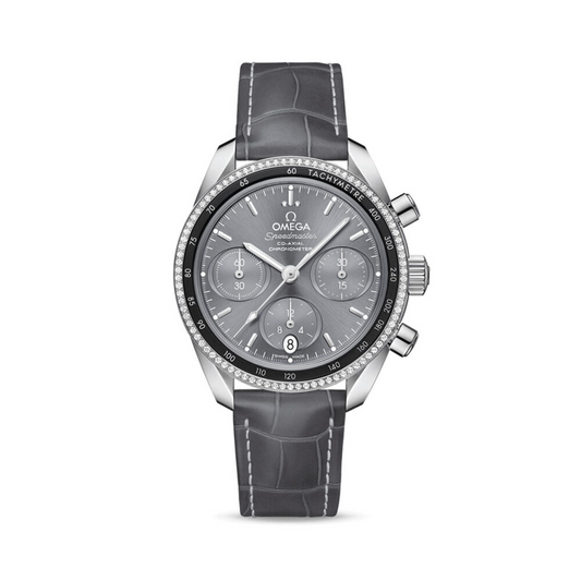 Speedmaster 38 38 mm, steel on leather strap