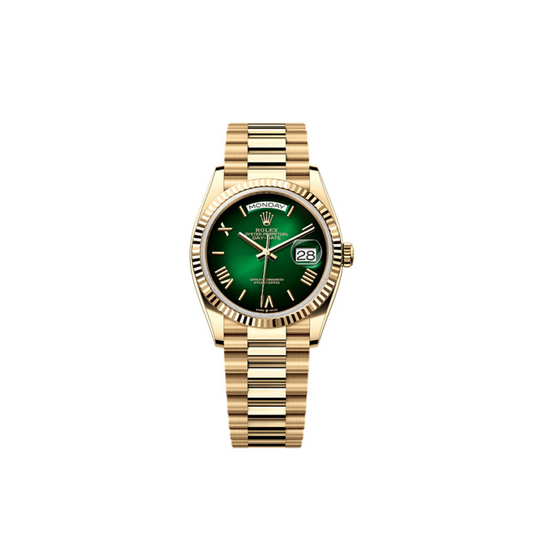 A- Rolex Day-Date 40 Oyster, 40 mm, yellow gold