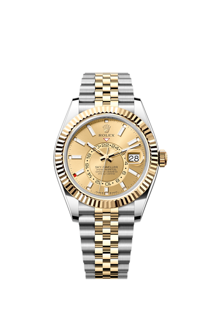Rolex Sky-Dweller, 42mm, Oystersteel and 18k Yellow Gold, Champagne, Jubilee