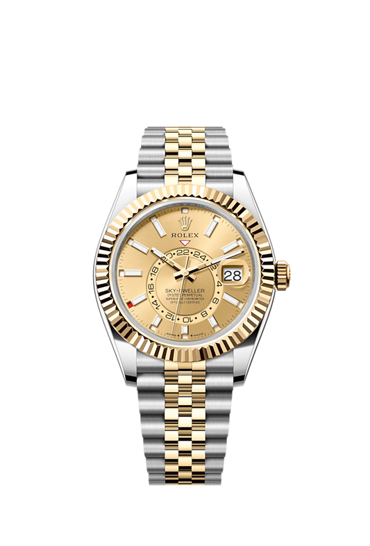 Rolex Sky-Dweller, 42mm, Oystersteel and 18k Yellow Gold, Champagne, Jubilee