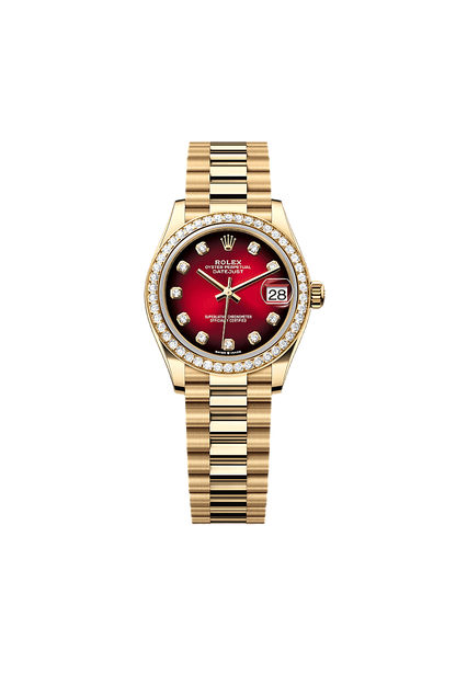 Rolex Datejust 31 Oyster, 31 mm, yellow gold and diamonds