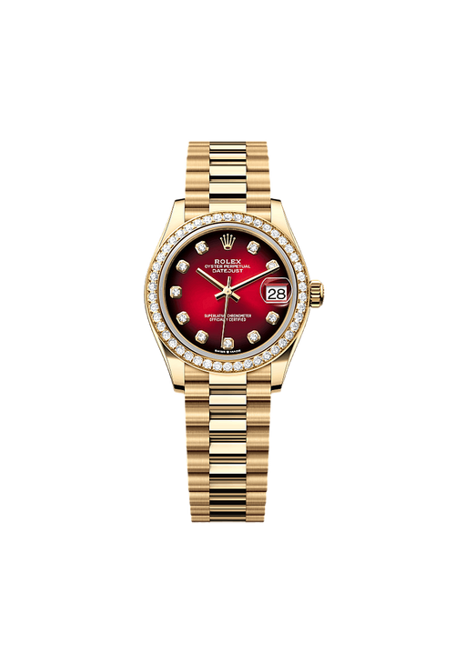Rolex Datejust 31 Oyster, 31 mm, yellow gold and diamonds