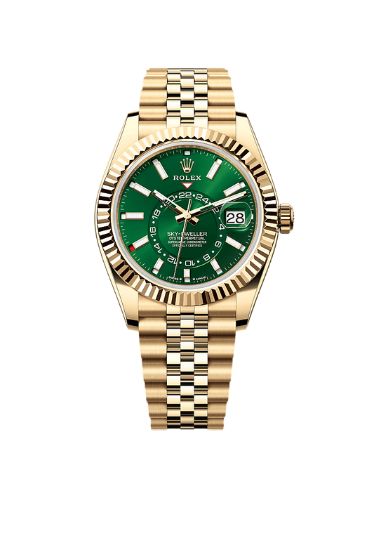 A Rolex Sky-Dweller 42mm18ct Yellow Gold Green Dial