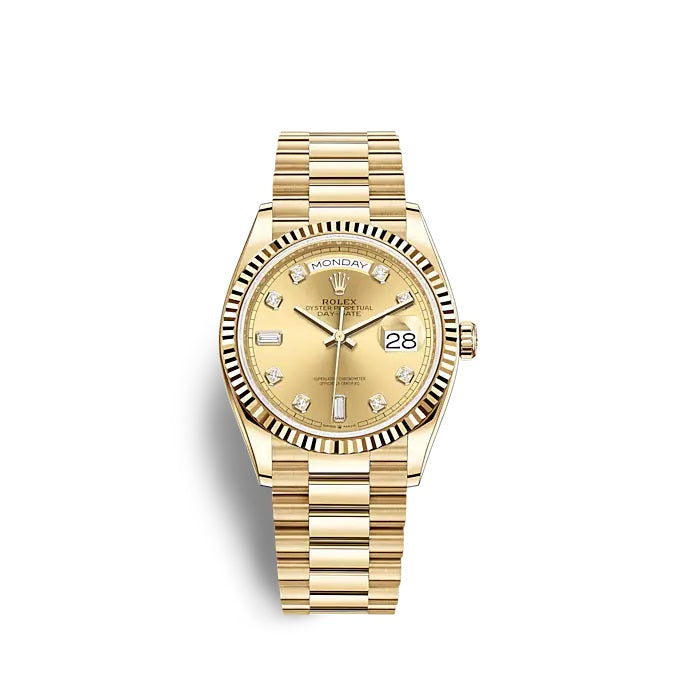Rolex Day-Date 36mm Yellow Gold Champagne Diamond Dial