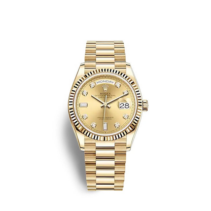 Rolex Day-Date 36mm Yellow Gold Champagne Diamond Dial