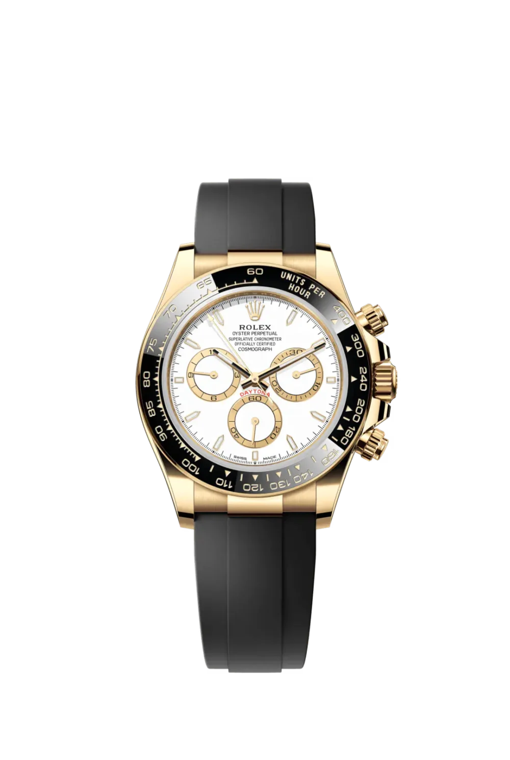 Rolex Cosmograph Daytona Yellow Gold White Dial with Oysterflex Bracelet