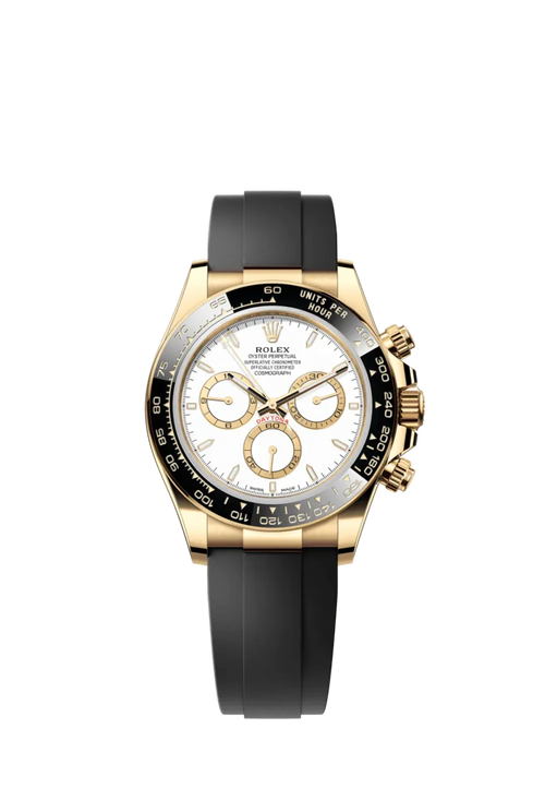 Rolex Cosmograph Daytona Yellow Gold White Dial with Oysterflex Bracelet