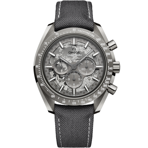 Speedmaster Dark Side of the Moon 44.25 mm, grey ceramic on coated nylon fabric strap