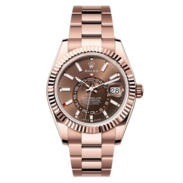 Rolex Sky – Dweller 42mm 18ct Everose Gold Chocolate Face