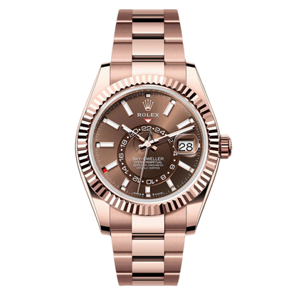 Rolex Sky – Dweller 42mm 18ct Everose Gold Chocolate Face