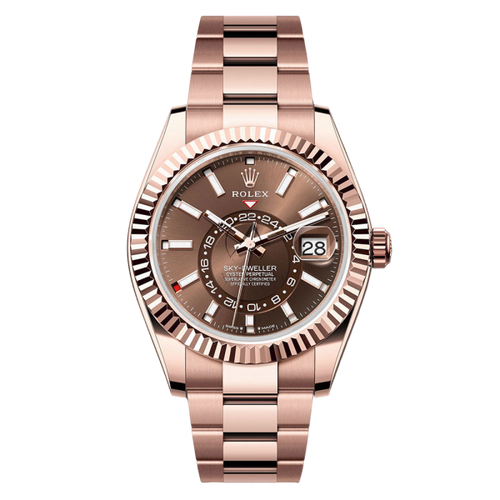 Rolex Sky – Dweller 42mm 18ct Everose Gold Chocolate Face