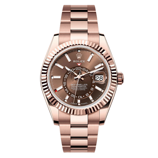 Rolex Sky – Dweller 42mm 18ct Everose Gold Chocolate Face