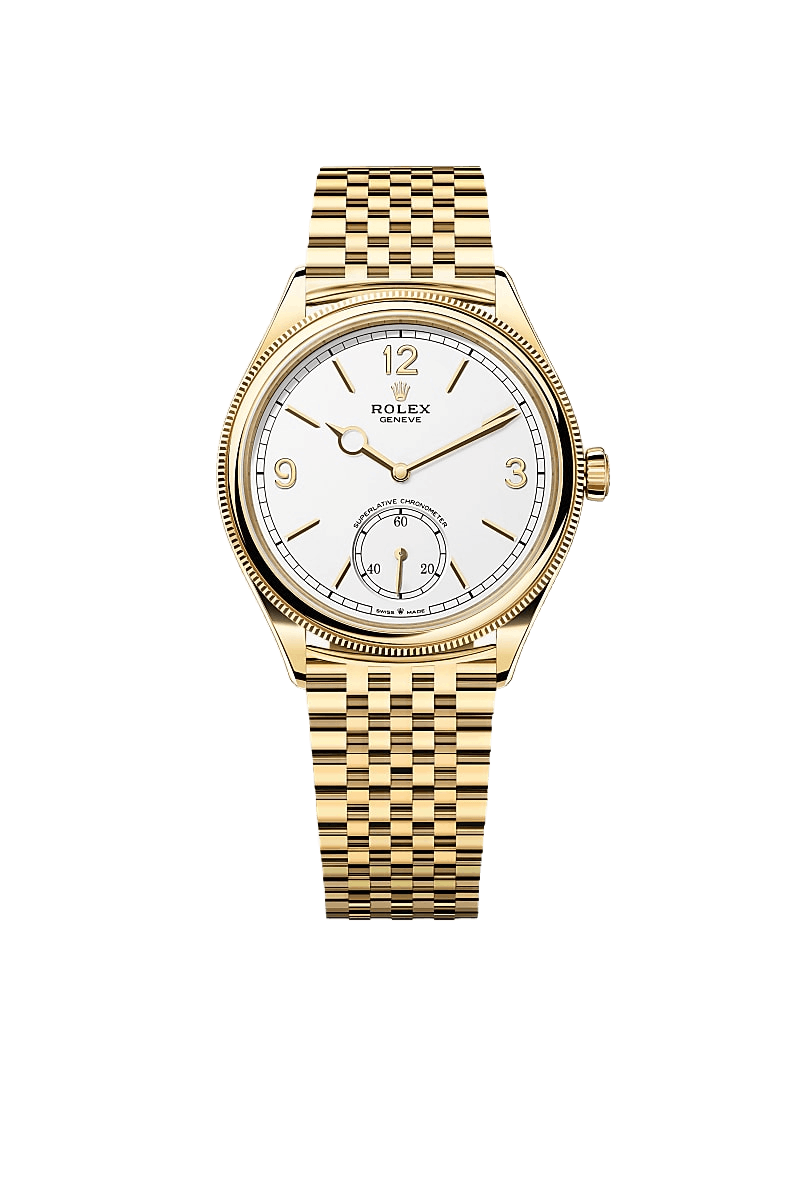 Rolex 1908 39 mm, 18 kt yellow gold, polished finish