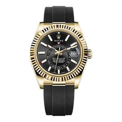 Rolex Sky-Dweller Oysterflex, 18K Yellow Gold, Black Index Dial 42 mm