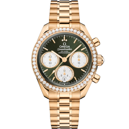 A- Speedmaster 38 38 mm, Moonshine™ gold on Moonshine™ gold