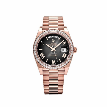 Rolex Day-Date Rose Gold Diamond Bezel Slate Ombre Dial (2025)