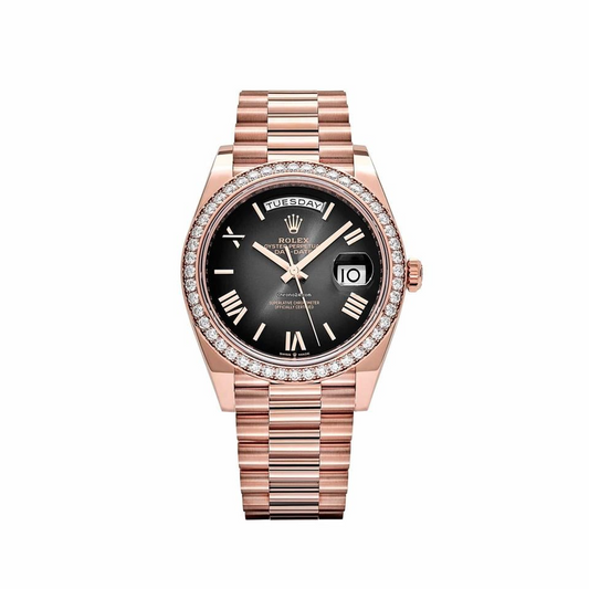 Rolex Day-Date Rose Gold Diamond Bezel Slate Ombre Dial (2025)
