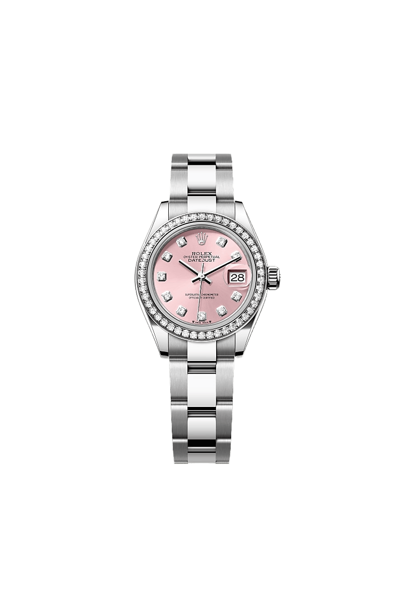 Rolex Lady-Datejust Oyster, 28 mm, Oystersteel, white gold and diamonds