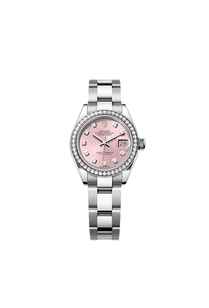 Rolex Lady-Datejust Oyster, 28 mm, Oystersteel, white gold and diamonds