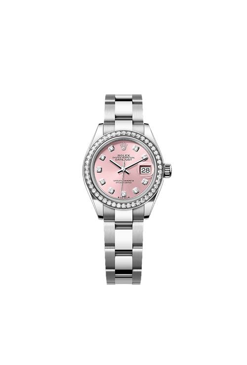Rolex Lady-Datejust Oyster, 28 mm, Oystersteel, white gold and diamonds