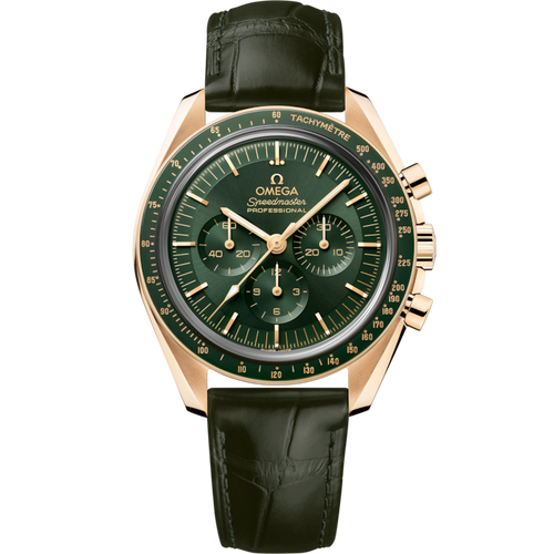 Speedmaster Moonwatch Professional 42 mm, Moonshine™ gold on leather strap