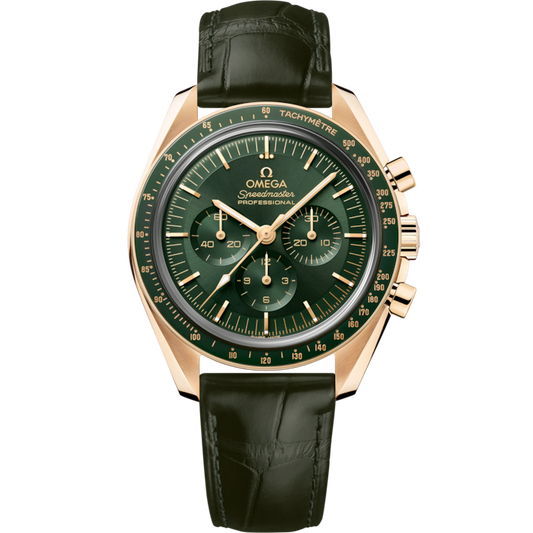 Speedmaster Moonwatch Professional 42 mm, Moonshine™ gold on leather strap