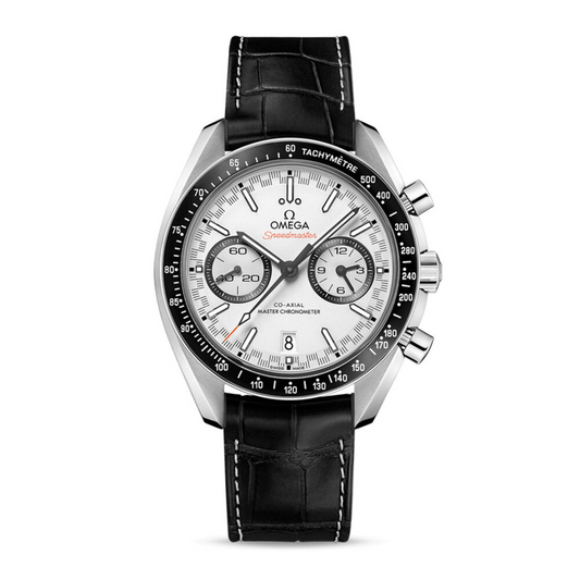 Speedmaster Racing 44.25 mm, steel on leather strap