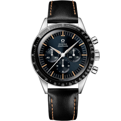 Speedmaster First OMEGA in Space 39.7 mm, steel on leather strap