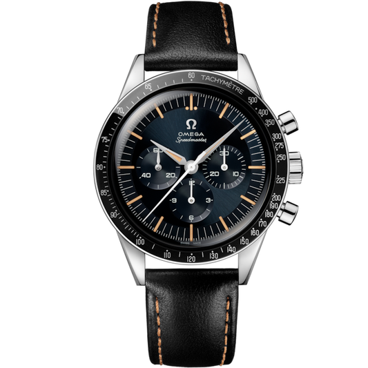 Speedmaster First OMEGA in Space 39.7 mm, steel on leather strap
